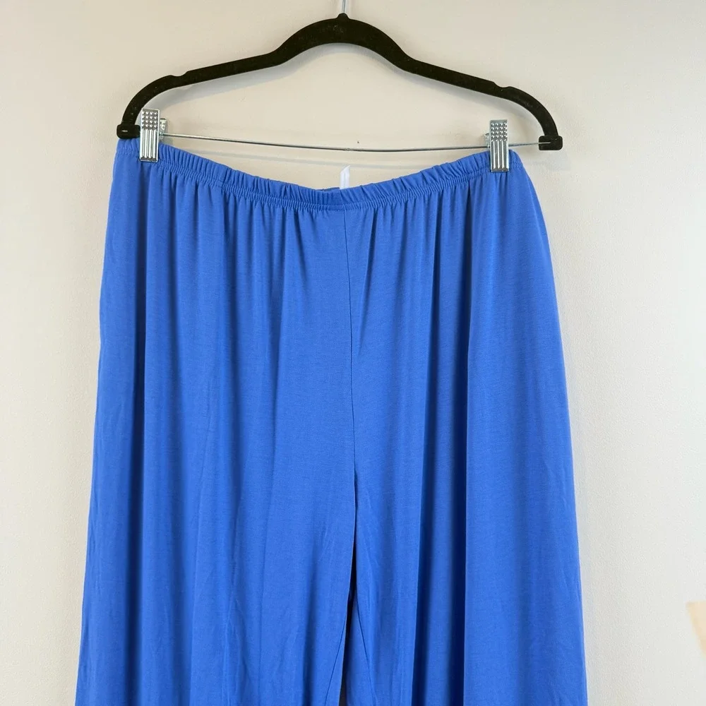 Flora Pajama Set Womens XL Sapphire Blue Relaxed Classic Button Down Sleepwear
